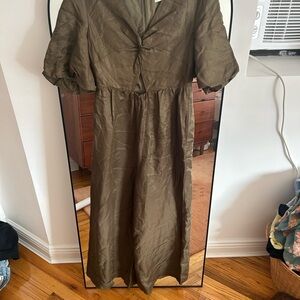 Anthropologie Sancia Aida Olive Jumpsuit